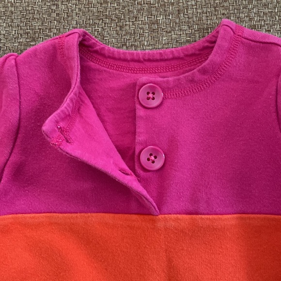 Baby Gap Pink, Orange, Brown Colourblock Long Sleeve Dress 18-24 Months - Picture 6 of 8